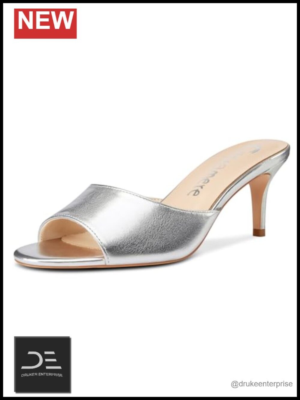 Women's Kitten Heel Mules Slip-on Sandals Round Toe Office Summer